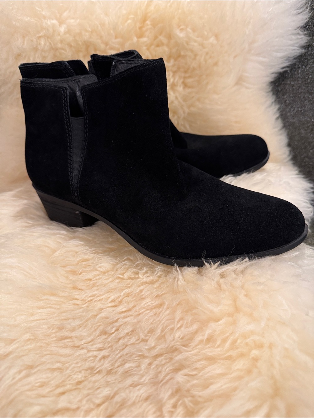 Luck Brand - Black Suede Ankle Boots - Women's Chelsea Style, size 8.5